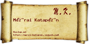 Mérai Katapán névjegykártya
